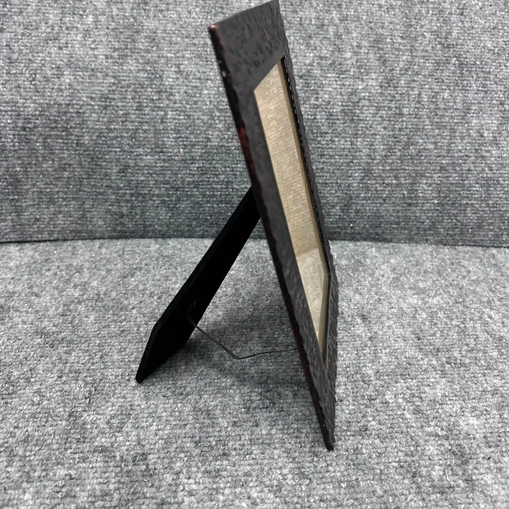 Bamboo Leaf Metal Picture Frame Bronze Green Asian Style 3.5x5 Tabletop Decor